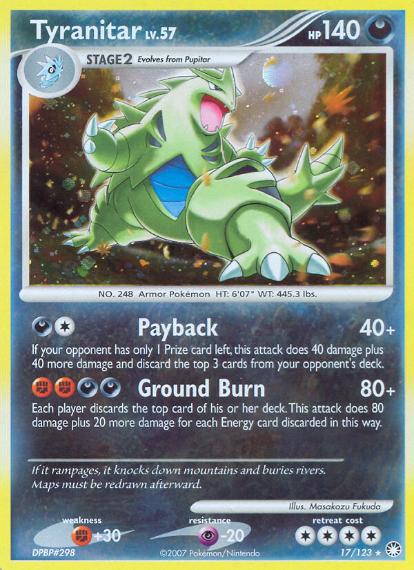 Tyranitar (17/123) [Diamond & Pearl: Mysterious Treasures] | Card Merchant Takapuna