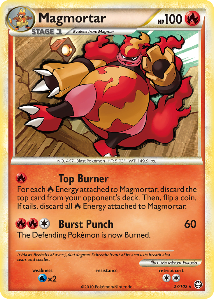 Magmortar (27/102) [HeartGold & SoulSilver: Triumphant] | Card Merchant Takapuna