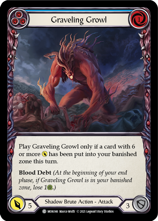 Graveling Growl (Blue) [MON146] (Monarch)  1st Edition Normal | Card Merchant Takapuna