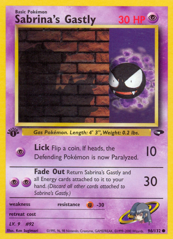 Sabrina's Gastly (96/132) [Gym Challenge 1st Edition] | Card Merchant Takapuna