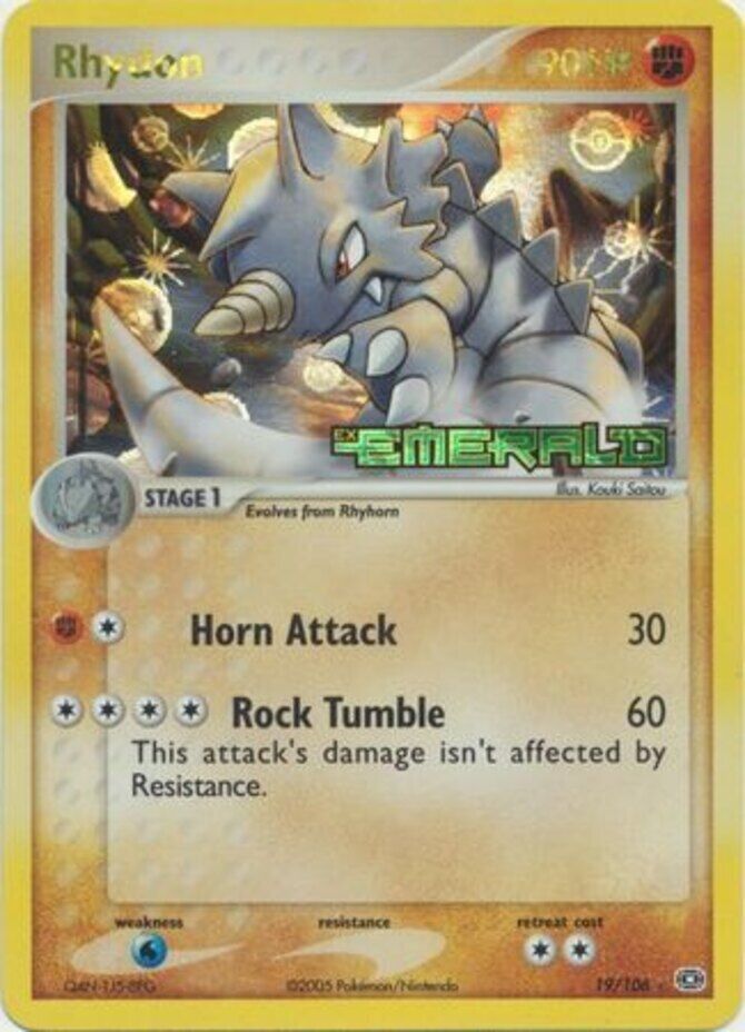 Rhydon (19/106) (Stamped) [EX: Emerald] | Card Merchant Takapuna