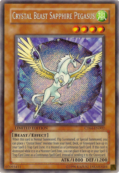 Crystal Beast Sapphire Pegasus [CT04-EN002] Secret Rare | Card Merchant Takapuna