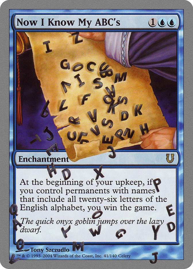 Now I Know My ABC's [Unhinged] | Card Merchant Takapuna