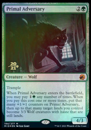 Primal Adversary [Innistrad: Midnight Hunt Prerelease Promos] | Card Merchant Takapuna