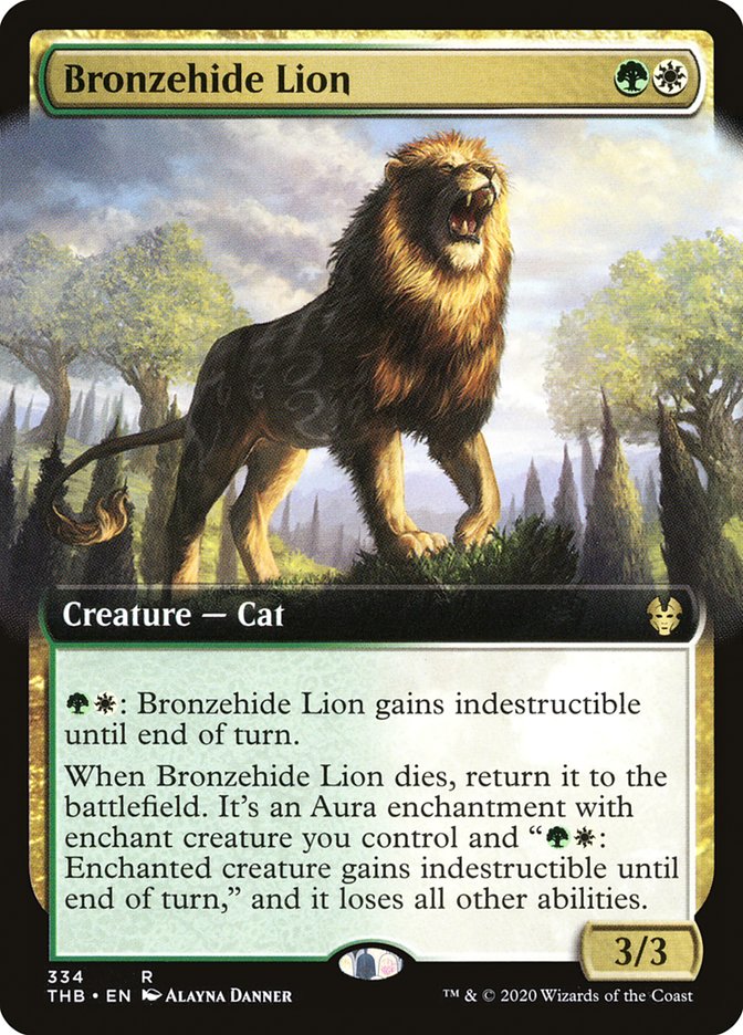 Bronzehide Lion (Extended Art) [Theros Beyond Death] | Card Merchant Takapuna