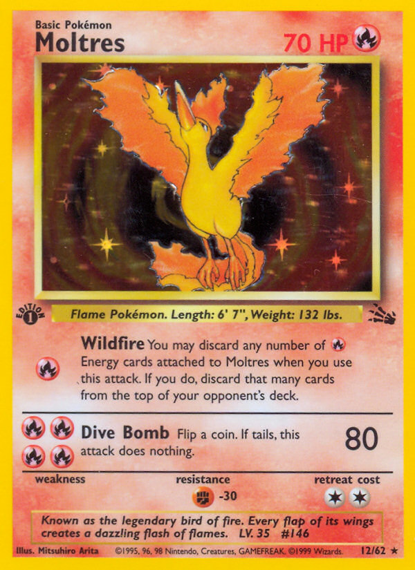 Moltres (12/62) [Fossil 1st Edition] | Card Merchant Takapuna