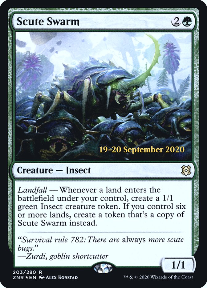 Scute Swarm [Zendikar Rising Prerelease Promos] | Card Merchant Takapuna