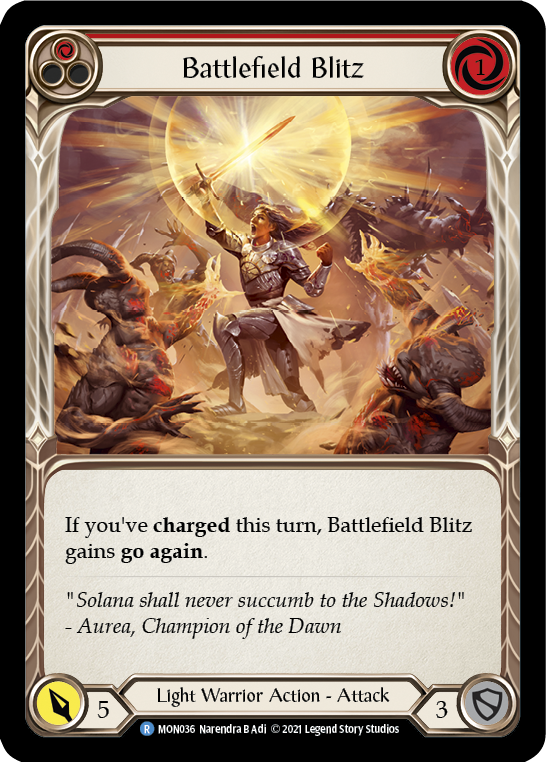 Battlefield Blitz (Red) [MON036-RF] (Monarch)  1st Edition Rainbow Foil | Card Merchant Takapuna