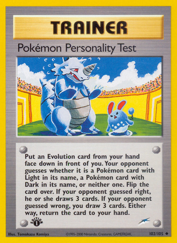 Pokemon Personality Test (102/105) [Neo Destiny 1st Edition] | Card Merchant Takapuna