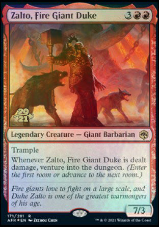 Zalto, Fire Giant Duke [Dungeons & Dragons: Adventures in the Forgotten Realms Prerelease Promos] | Card Merchant Takapuna