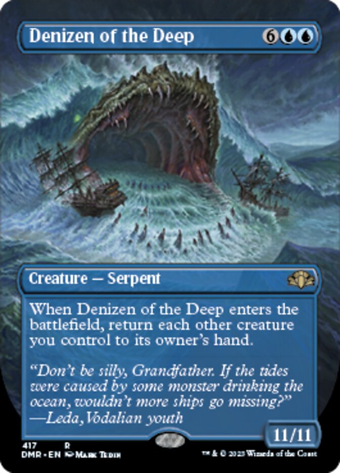 Denizen of the Deep (Borderless Alternate Art) [Dominaria Remastered] | Card Merchant Takapuna