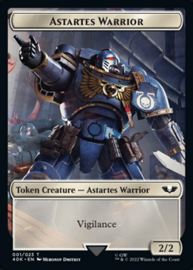 Astartes Warrior (001) // Clue Double-Sided Token [Warhammer 40,000 Tokens] | Card Merchant Takapuna