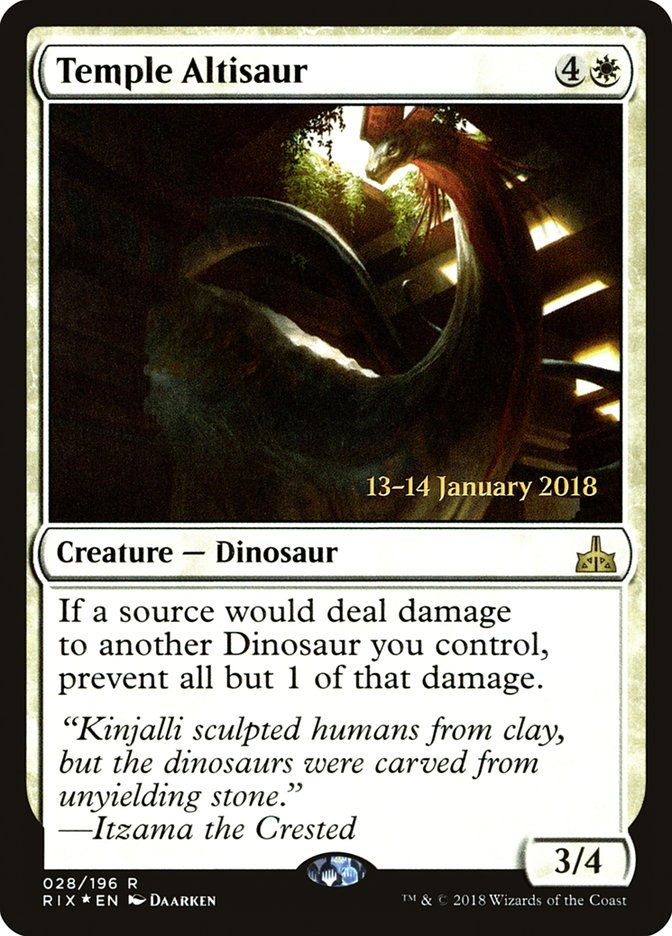 Temple Altisaur [Rivals of Ixalan Prerelease Promos] | Card Merchant Takapuna