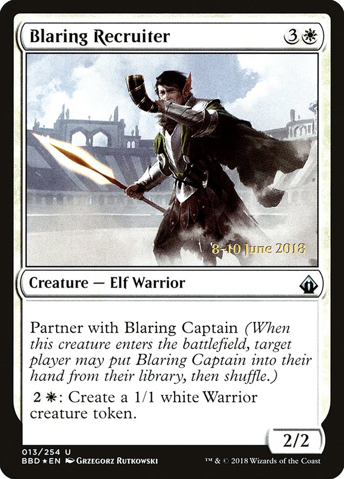 Blaring Recruiter (Prerelease) [Battlebond Promos] | Card Merchant Takapuna