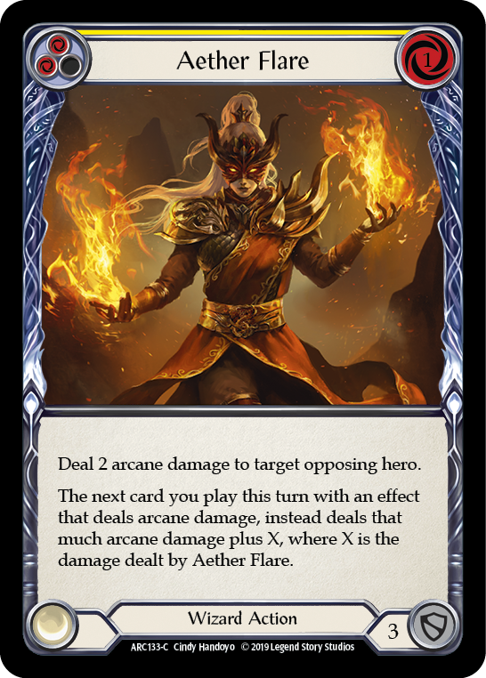 Aether Flare (Yellow) [ARC133-C] (Arcane Rising)  1st Edition Normal | Card Merchant Takapuna