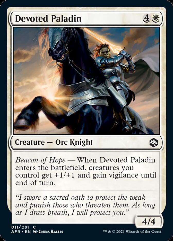 Devoted Paladin [Dungeons & Dragons: Adventures in the Forgotten Realms] | Card Merchant Takapuna