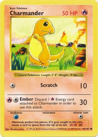 Charmander (46/102) [Base Set Shadowless Unlimited] | Card Merchant Takapuna