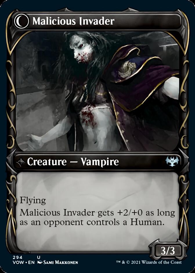 Innocent Traveler // Malicious Invader (Showcase Fang Frame) [Innistrad: Crimson Vow] | Card Merchant Takapuna