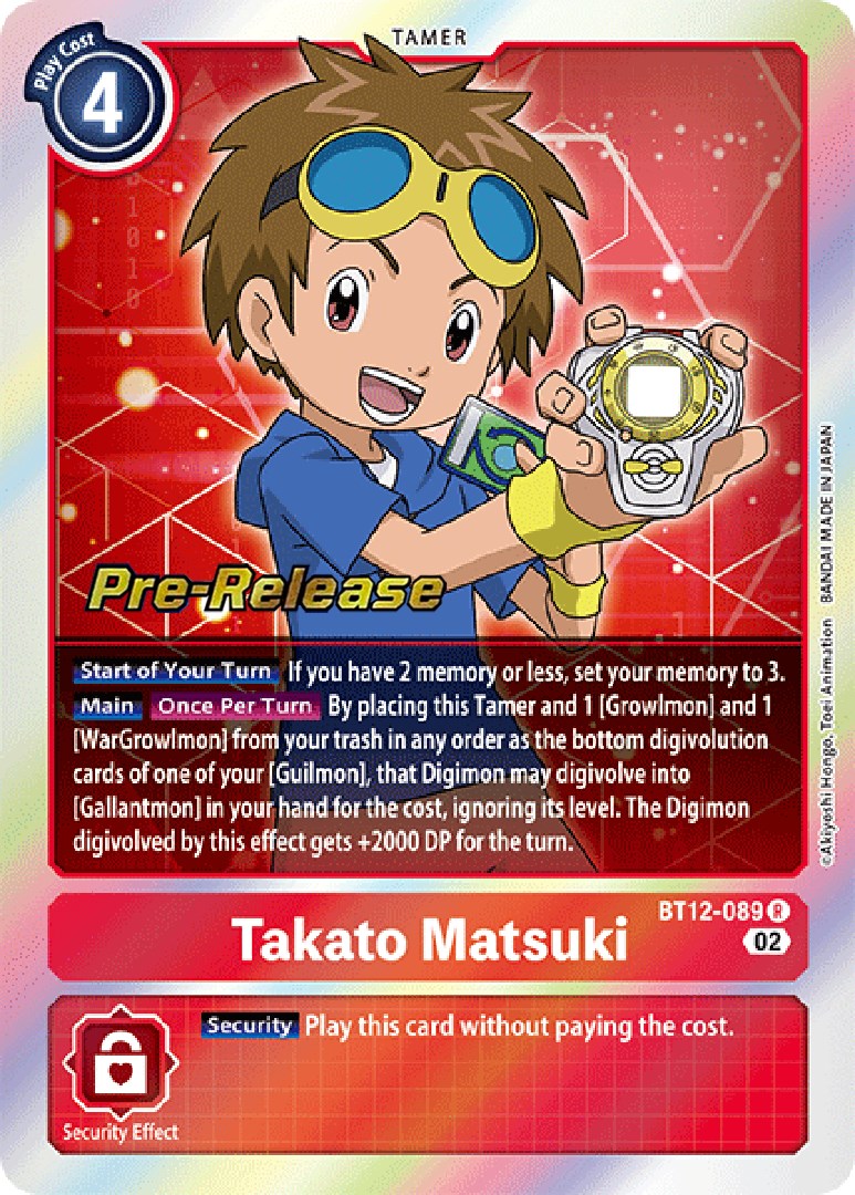 Takato Matsuki [BT12-089] [Across Time Pre-Release Cards] | Card Merchant Takapuna