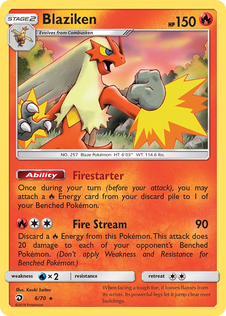 Blaziken (6/70) (Theme Deck Exclusive) [Sun & Moon: Dragon Majesty] | Card Merchant Takapuna