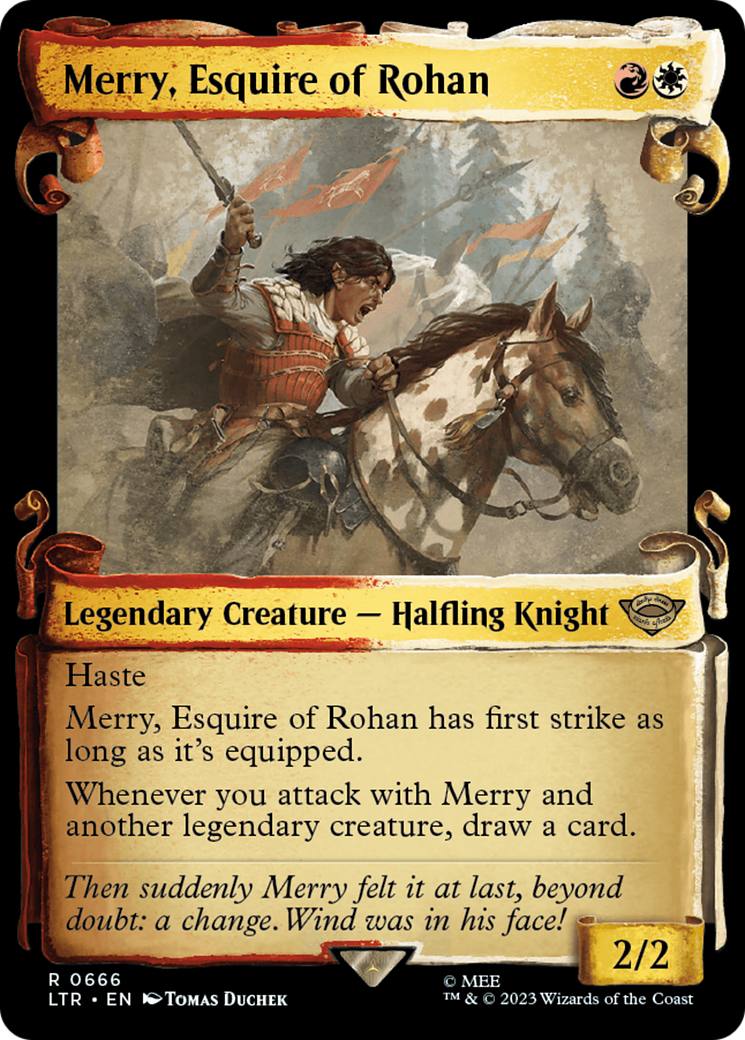 Merry, Esquire of Rohan [The Lord of the Rings: Tales of Middle-Earth Showcase Scrolls] | Card Merchant Takapuna