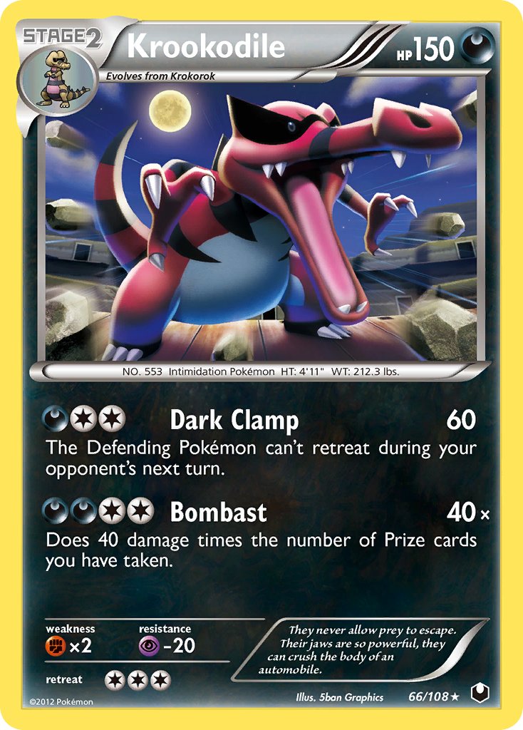 Krookodile (66/108) (Cosmos Holo) (Blister Exclusive) [Black & White: Dark Explorers] | Card Merchant Takapuna