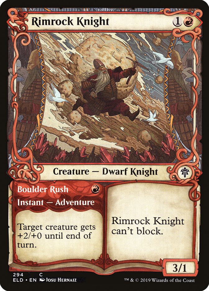 Rimrock Knight // Boulder Rush (Showcase) [Throne of Eldraine] | Card Merchant Takapuna