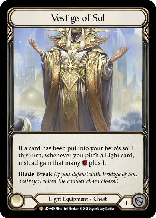 Vestige of Sol [MON060-CF] (Monarch)  1st Edition Cold Foil | Card Merchant Takapuna