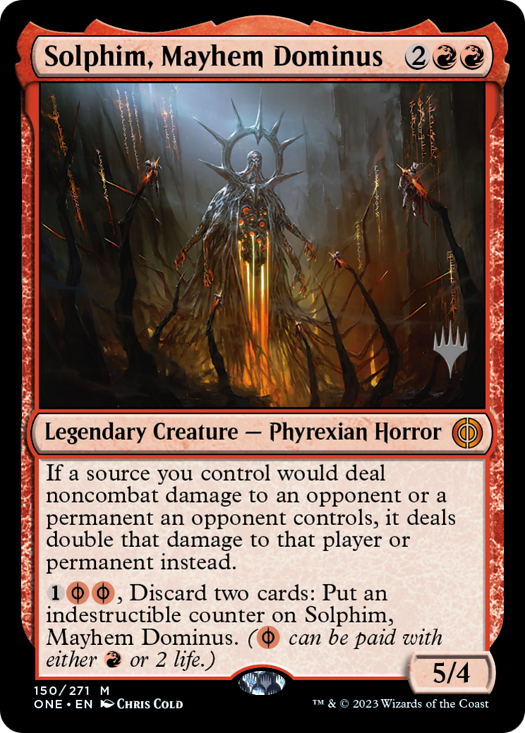 Solphim, Mayhem Dominus (Promo Pack) [Phyrexia: All Will Be One Promos] | Card Merchant Takapuna