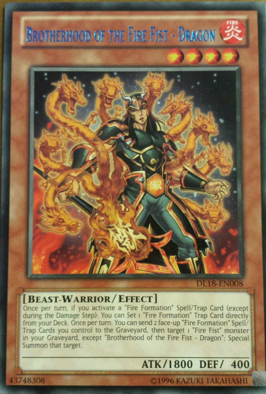 Brotherhood of the Fire Fist - Dragon (Blue) [DL18-EN008] Rare | Card Merchant Takapuna