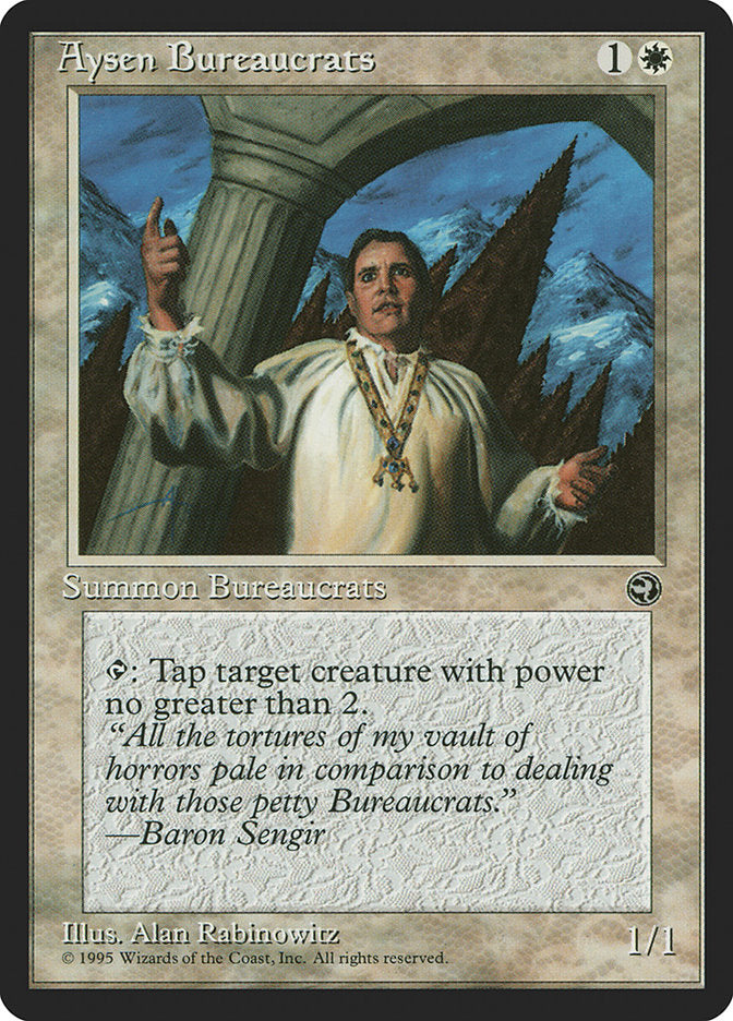 Aysen Bureaucrats (Baron Sengir Flavor Text) [Homelands] | Card Merchant Takapuna