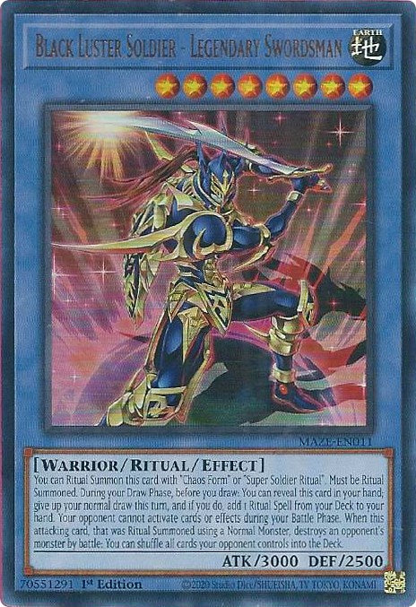 Black Luster Soldier - Legendary Swordsman [MAZE-EN011] Ultra Rare | Card Merchant Takapuna