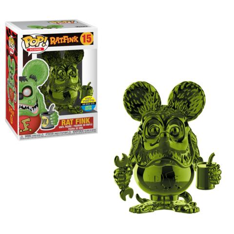 SDCC Rat Fink - Rat Fink Green Chrome Pop! 15 | Card Merchant Takapuna