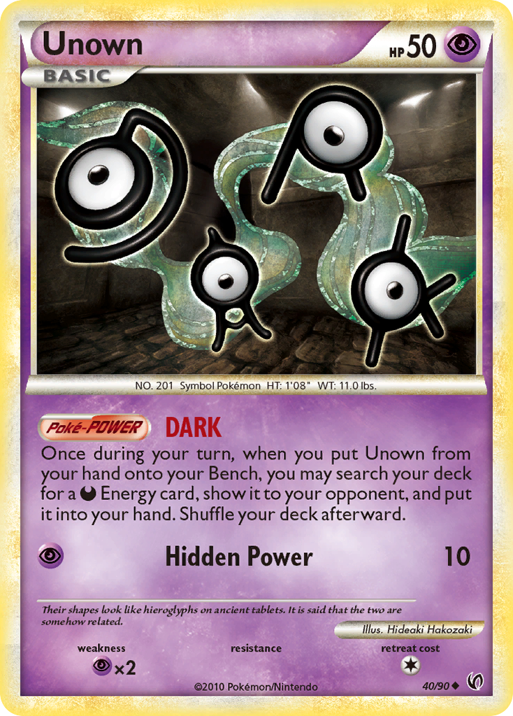 Unown (40/90) [HeartGold & SoulSilver: Undaunted] | Card Merchant Takapuna