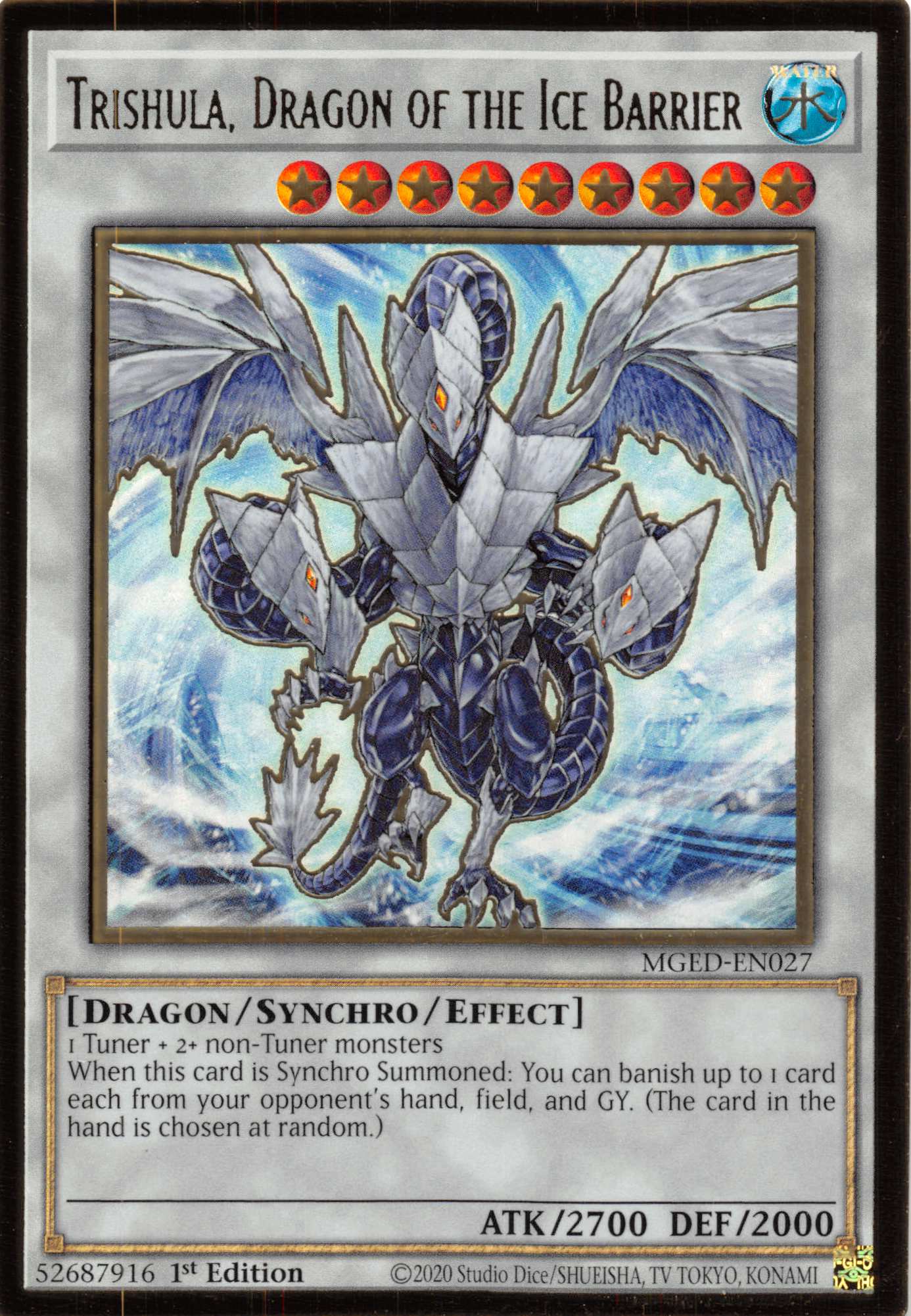 Trishula, Dragon of the Ice Barrier [MGED-EN027] Gold Rare | Card Merchant Takapuna