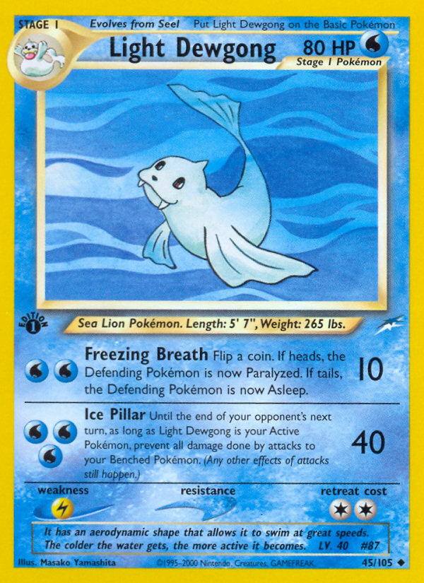 Light Dewgong (45/105) [Neo Destiny 1st Edition] | Card Merchant Takapuna