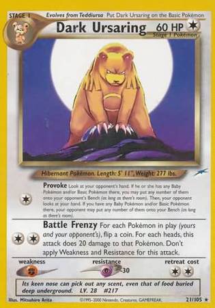 Dark Ursaring (21/105) [Neo Destiny Unlimited] | Card Merchant Takapuna