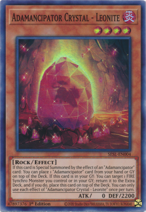 Adamancipator Crystal - Leonite [SESL-EN004] Super Rare | Card Merchant Takapuna