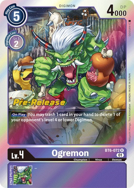 Ogremon [BT6-072] [Double Diamond Pre-Release Cards] | Card Merchant Takapuna