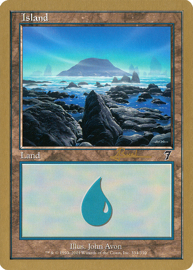 Island (ar334) (Antoine Ruel) [World Championship Decks 2001] | Card Merchant Takapuna