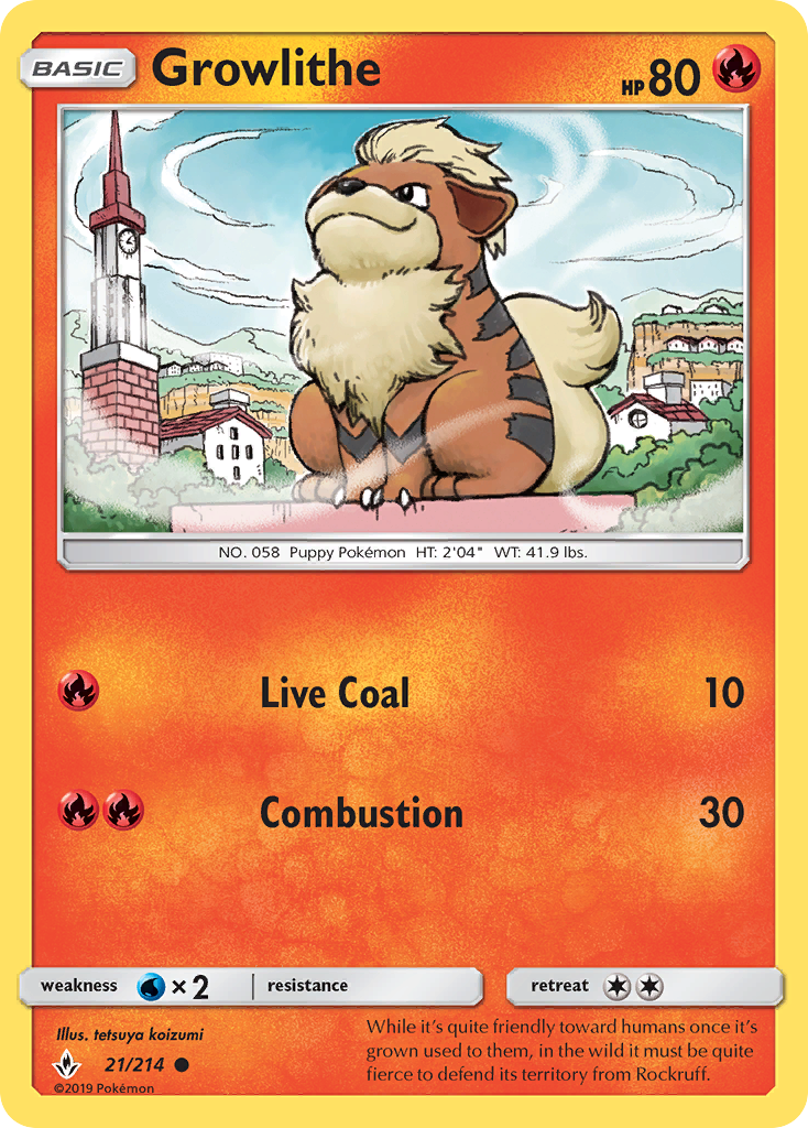 Growlithe (21/214) [Sun & Moon: Unbroken Bonds] | Card Merchant Takapuna