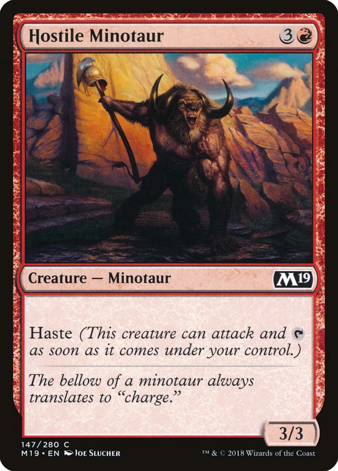 Hostile Minotaur [Core Set 2019] | Card Merchant Takapuna