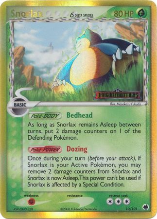 Snorlax (10/101) (Delta Species) (Stamped) [EX: Dragon Frontiers] | Card Merchant Takapuna