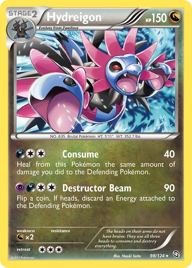 Hydreigon (98/124) (Cracked Ice Holo) (Theme Deck Exclusive) [Black & White: Dragons Exalted] | Card Merchant Takapuna