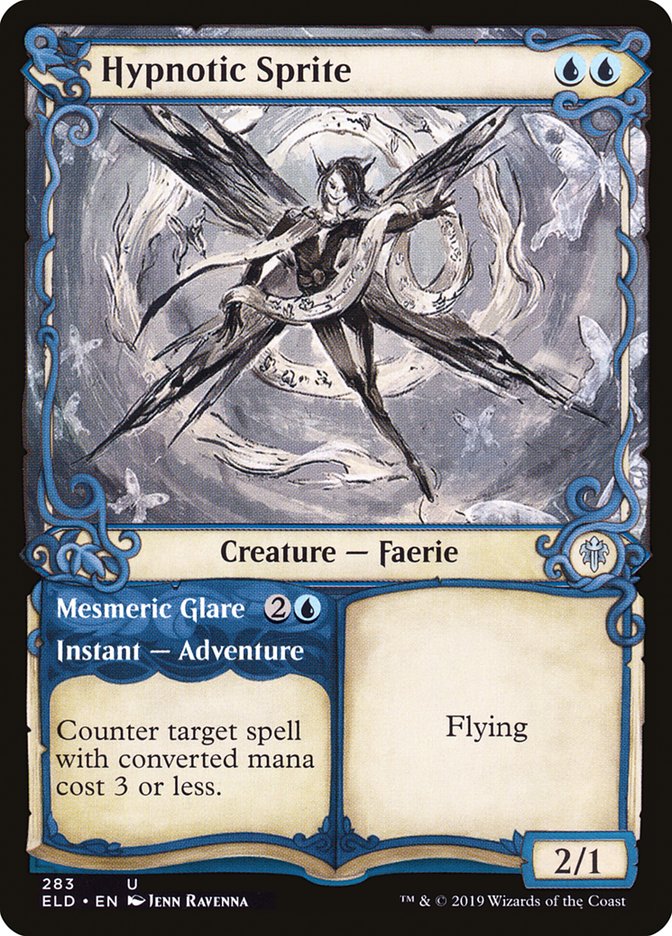 Hypnotic Sprite // Mesmeric Glare (Showcase) [Throne of Eldraine] | Card Merchant Takapuna