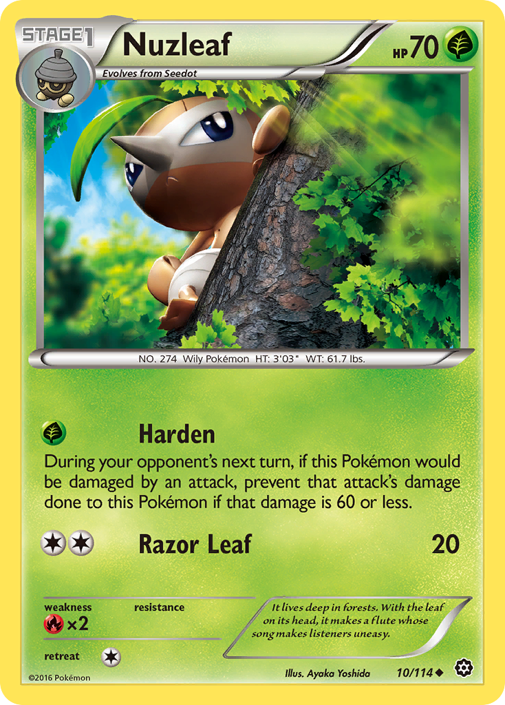 Nuzleaf (10/114) [XY: Steam Siege] | Card Merchant Takapuna