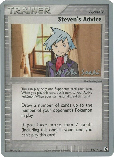 Steven's Advice (92/101) (Suns & Moons - Miska Saari) [World Championships 2006] | Card Merchant Takapuna