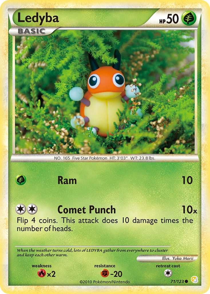 Ledyba (71/123) [HeartGold & SoulSilver: Base Set] | Card Merchant Takapuna