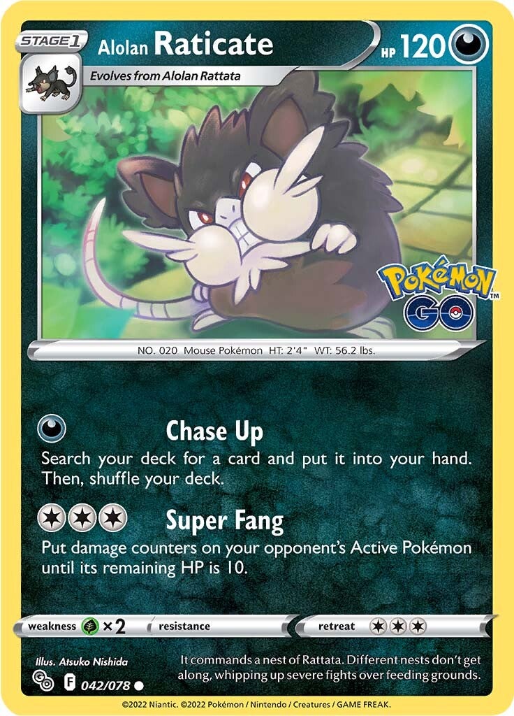 Alolan Raticate (042/078) [Pokémon GO] | Card Merchant Takapuna