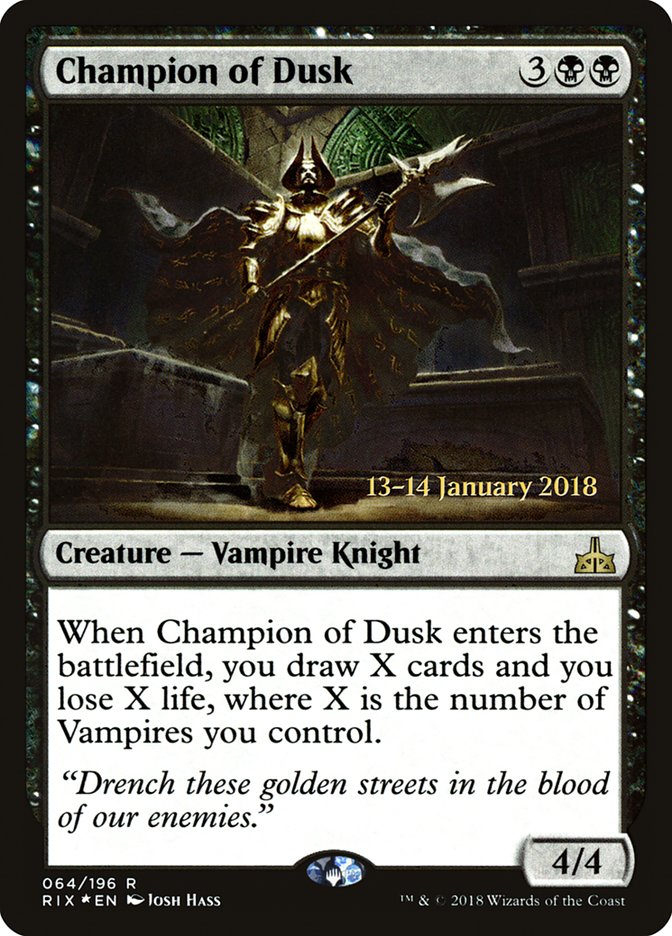 Champion of Dusk [Rivals of Ixalan Prerelease Promos] | Card Merchant Takapuna